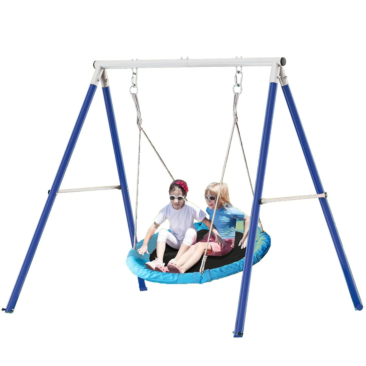 Soporte de columpio metálico con platillo, juego de columpios metálicos para niños, equipos de juego al aire libre