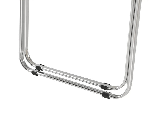 Transparent Stackable Folding Chair Chrome Frame with curved chrome legs and black foot caps on Tampa Home & Garden Store