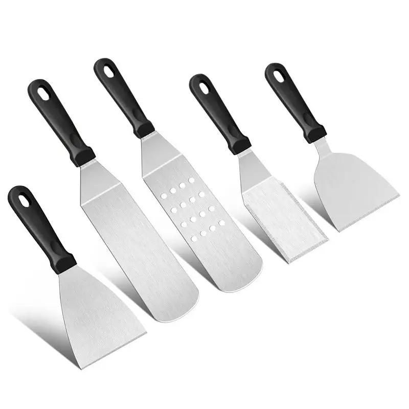 Utensilios de barbacoa para exteriores, juego de pala de acero inoxidable para barbacoa, tenedor para barbacoa, combinación de plato de hierro, nuevo juego de barbacoa