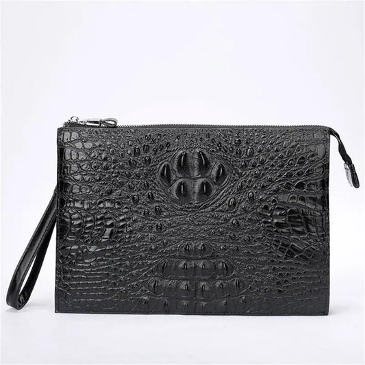 Genuine Leather Underarm Bag for Men, crocodile-embossed leather with wrist strap on Tampa Home & Garden Store