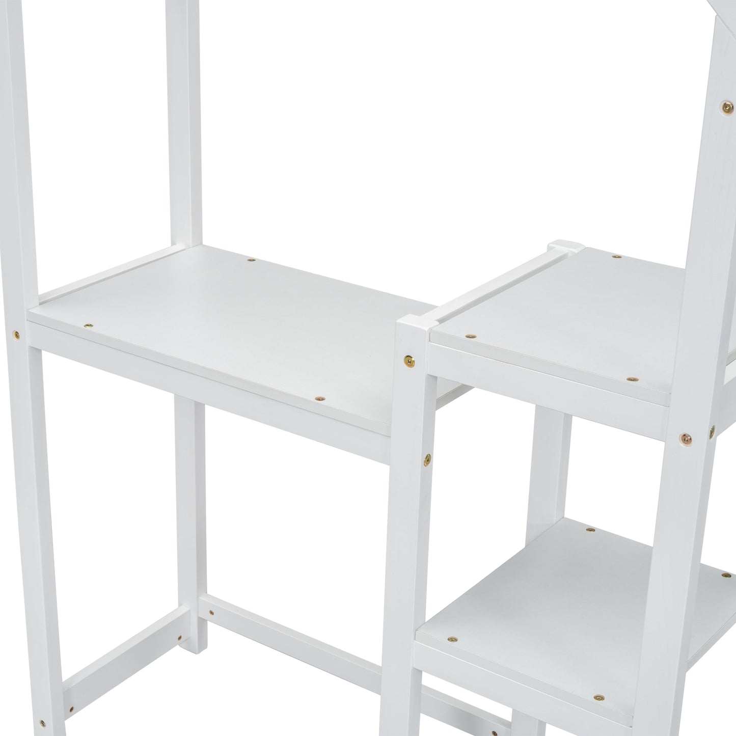 House-shaped Wooden writing Desk,Kids study Table,Bookshelf & Toy Storage,White - Tampa Home & Garden Store