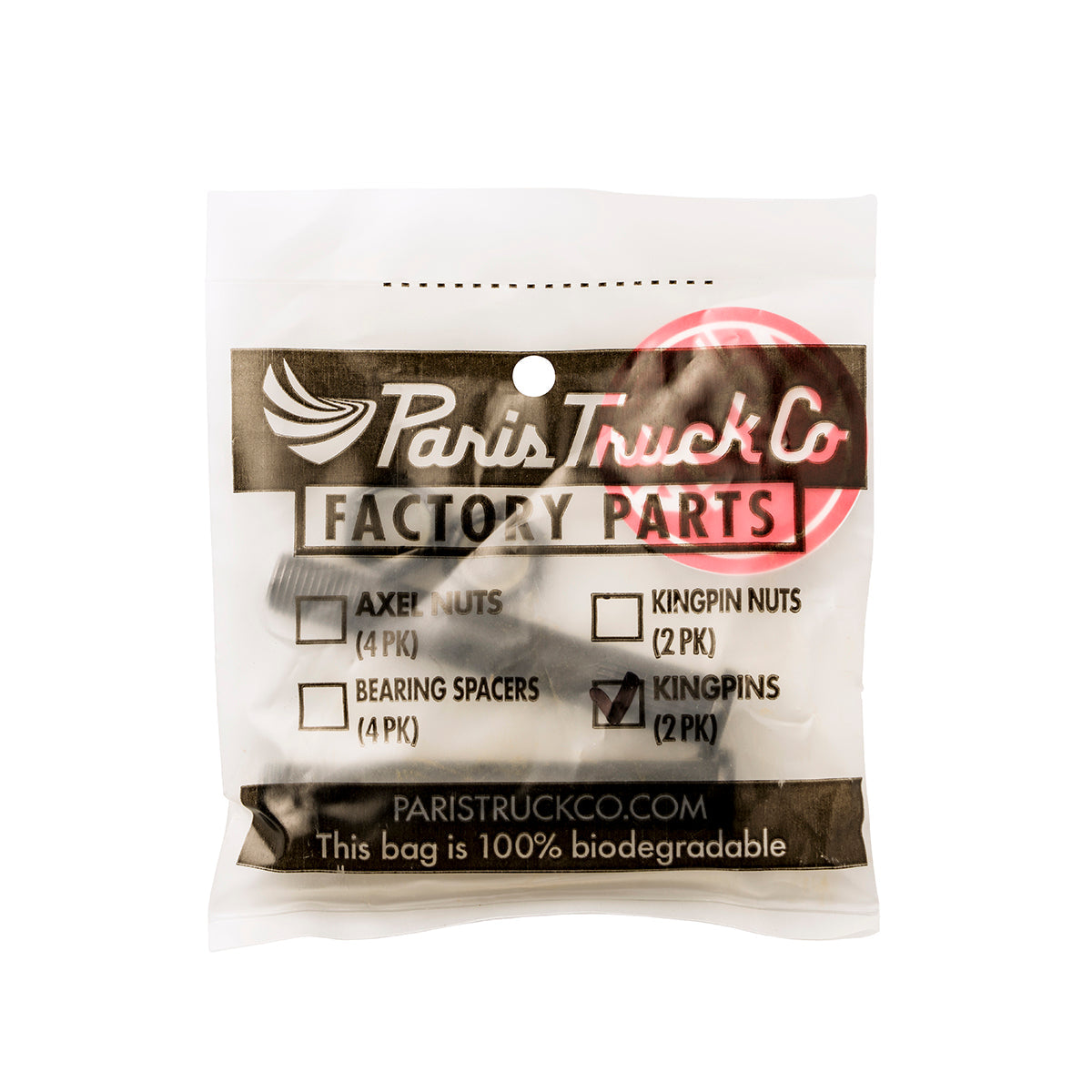 Paris Kingpins Black factory parts bag by Paris Truck Co featuring kingpins (2 PK) on Tampa Home & Garden Store