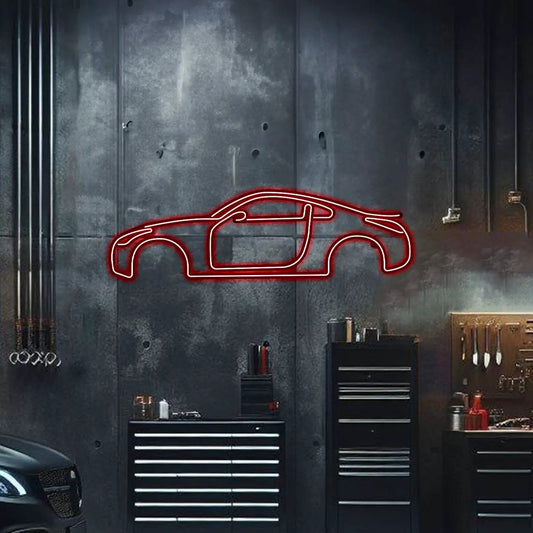 2005 350Z metal neon wall art silhouette in red by Modello Turbo artwork on Tampa Home & Garden Store