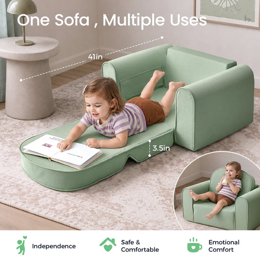 Tiny Land GentleSnug Kids Sofa Chair mint green play sofa for kids with curved arms on Tampa Home & Garden Store