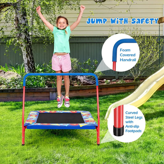 36 Inch Kids Trampoline with Foamed Handrail Blue DirectDeals mini trampoline for kids on Tampa Home & Garden Store