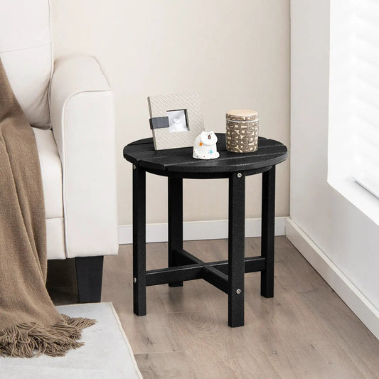 Set of 2 round Adirondack side tables in black with square legs on Tampa Home & Garden Store