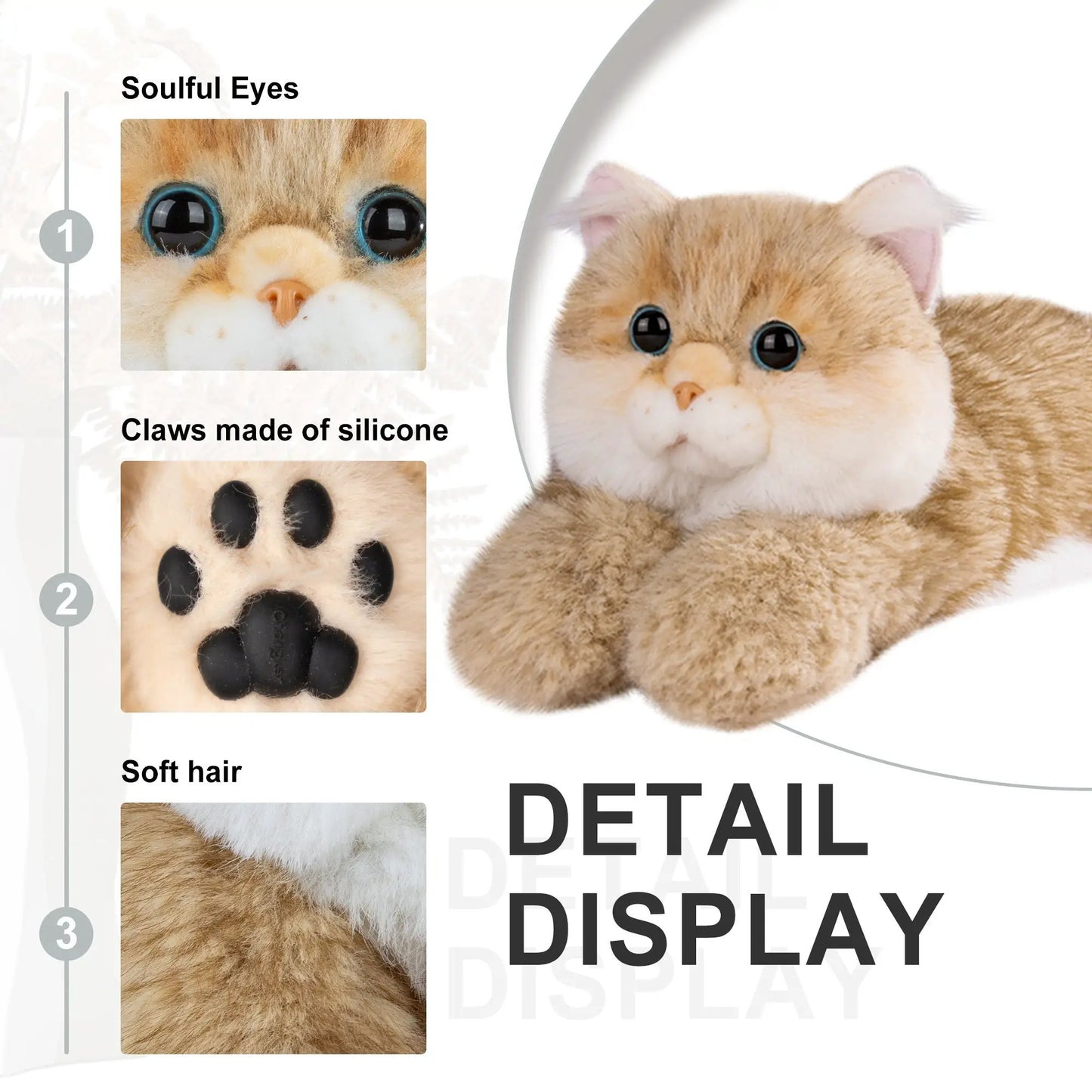 Golden British Shorthair Cat Plush Toy stuffed animal with soft fur and blue eyes on Tampa Home & Garden Store