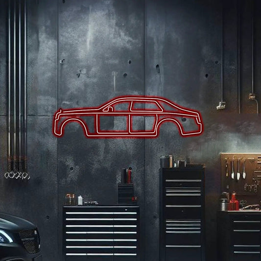 Phantom Metal Neon Car Wall Art red neon metal silhouette by Modello Turbo artwork on Tampa Home & Garden Store