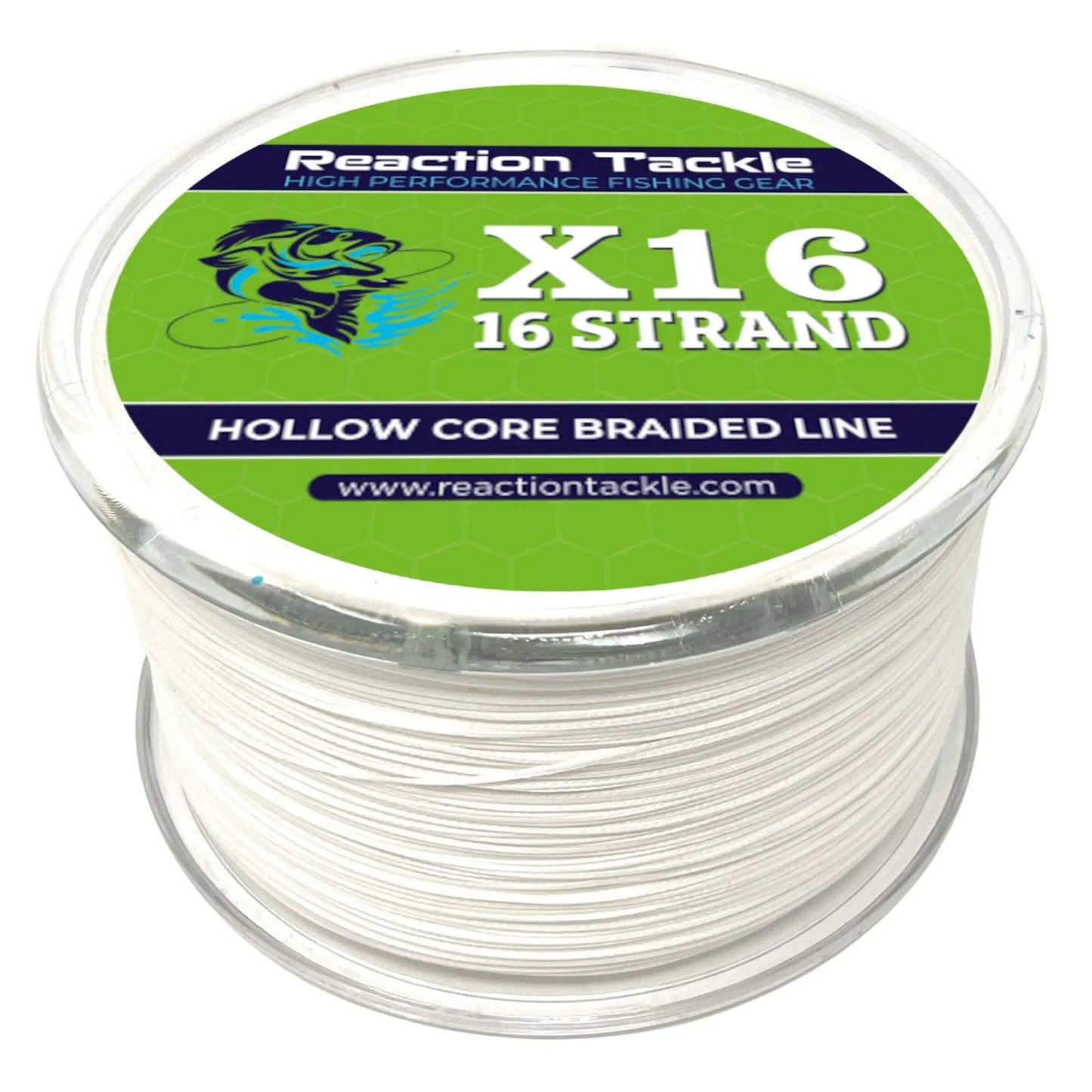 Reaction Tackle Hollow Core 16-Strand braided fishing line, green label on Tampa Home & Garden Store