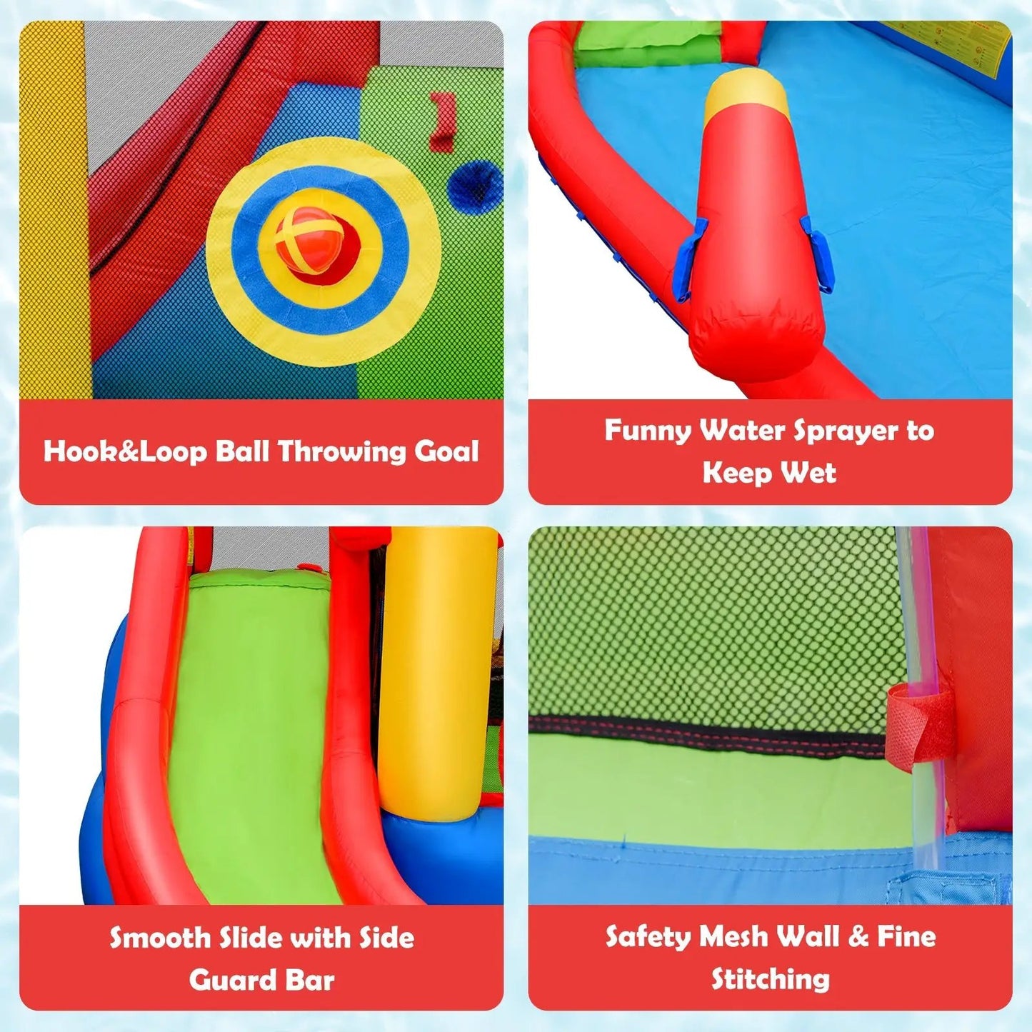 Inflatable Water Slide Bounce House with 740W blower DirectDeals sprayer on Tampa Home & Garden Store