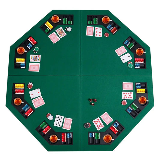 48 Inch 8 Players Octagon Fourfold Poker Table Top - Tampa Home & Garden Store
