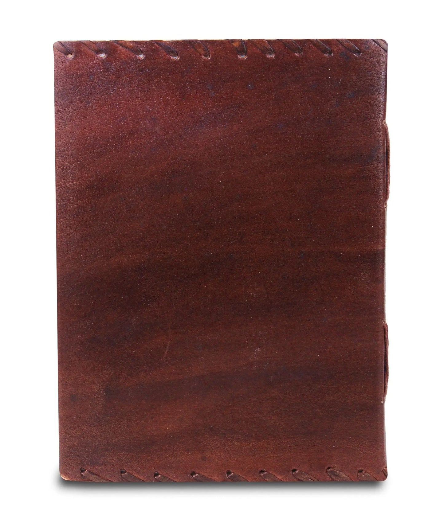 Carthage Leather Journal Sketch Book brown distressed leather cover with stitched edge on Tampa Home & Garden Store