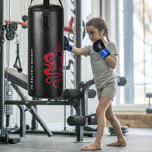 2 Feet Kids Gloves Boxing Set kid boxing black punching bag with red dragon DirectDeals on Tampa Home & Garden Store