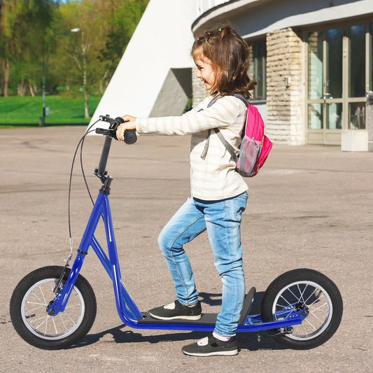 Height adjustable kid kick scooter blue frame with 12 inch wheels DirectDeals on Tampa Home & Garden Store