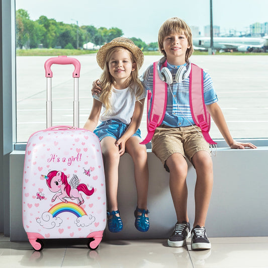 GemGear 2-piece kids luggage set: pink 12in backpack and 16in rolling carry-on suitcase on Tampa Home & Garden Store
