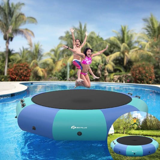 12 Feet Inflatable Water Bouncer Trampoline blue turquoise panels in pool on Tampa Home & Garden Store