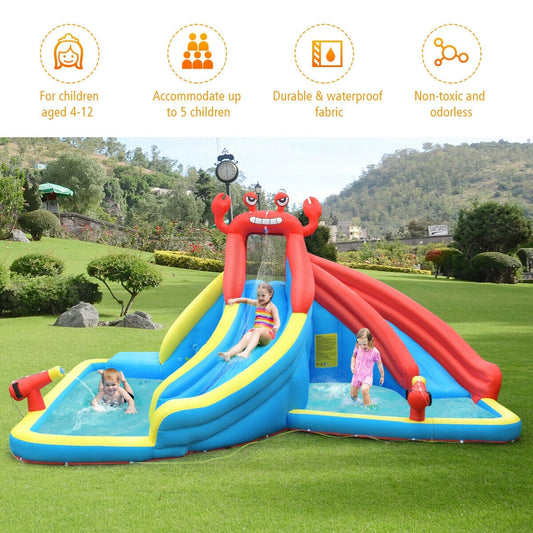 Inflatable Water Slide Bounce House with Water Cannon and 950W Blower - Tampa Home & Garden Store