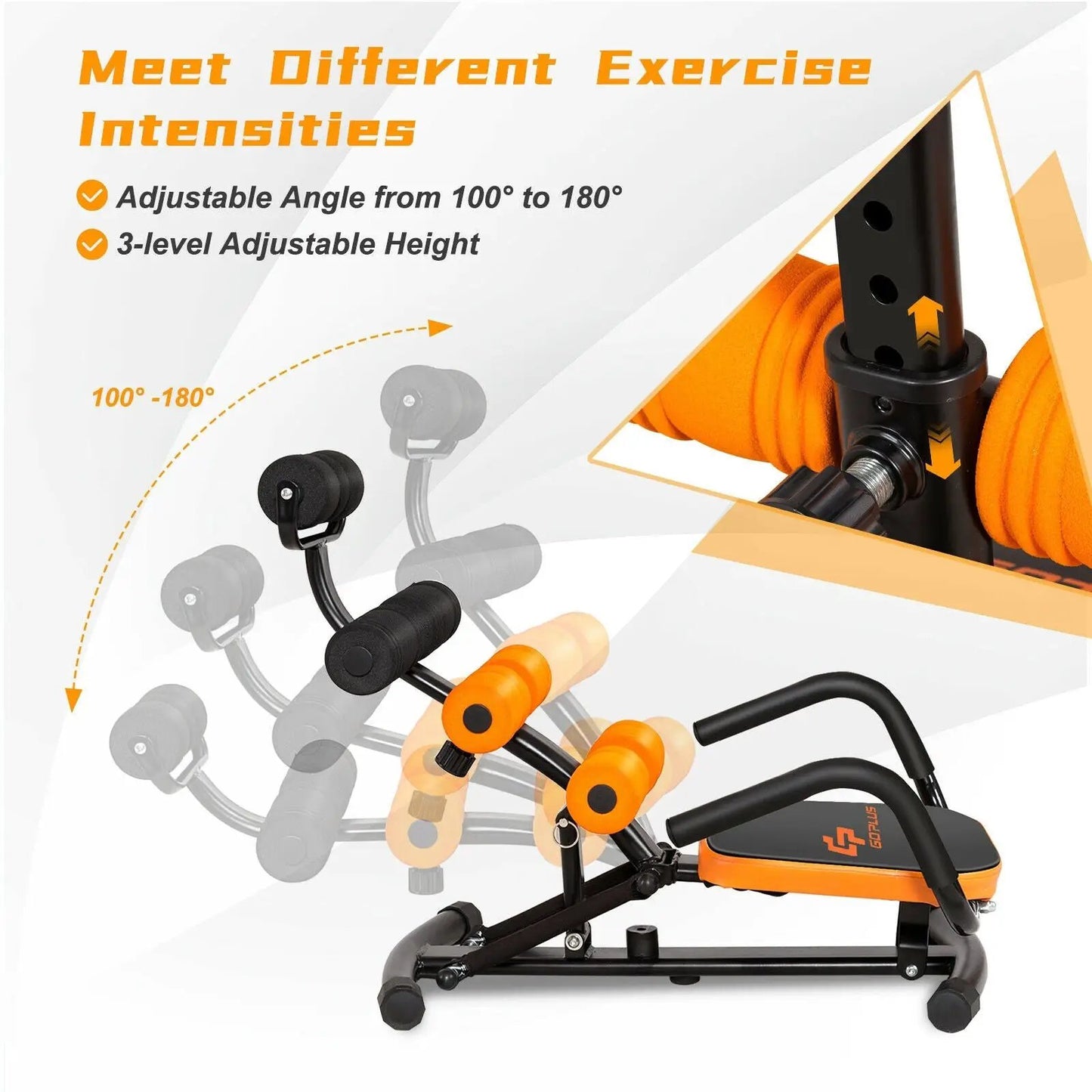 Core Fitness Abdominal Trainer Bench with orange padding and black frame DirectDeals bench on Tampa Home & Garden Store