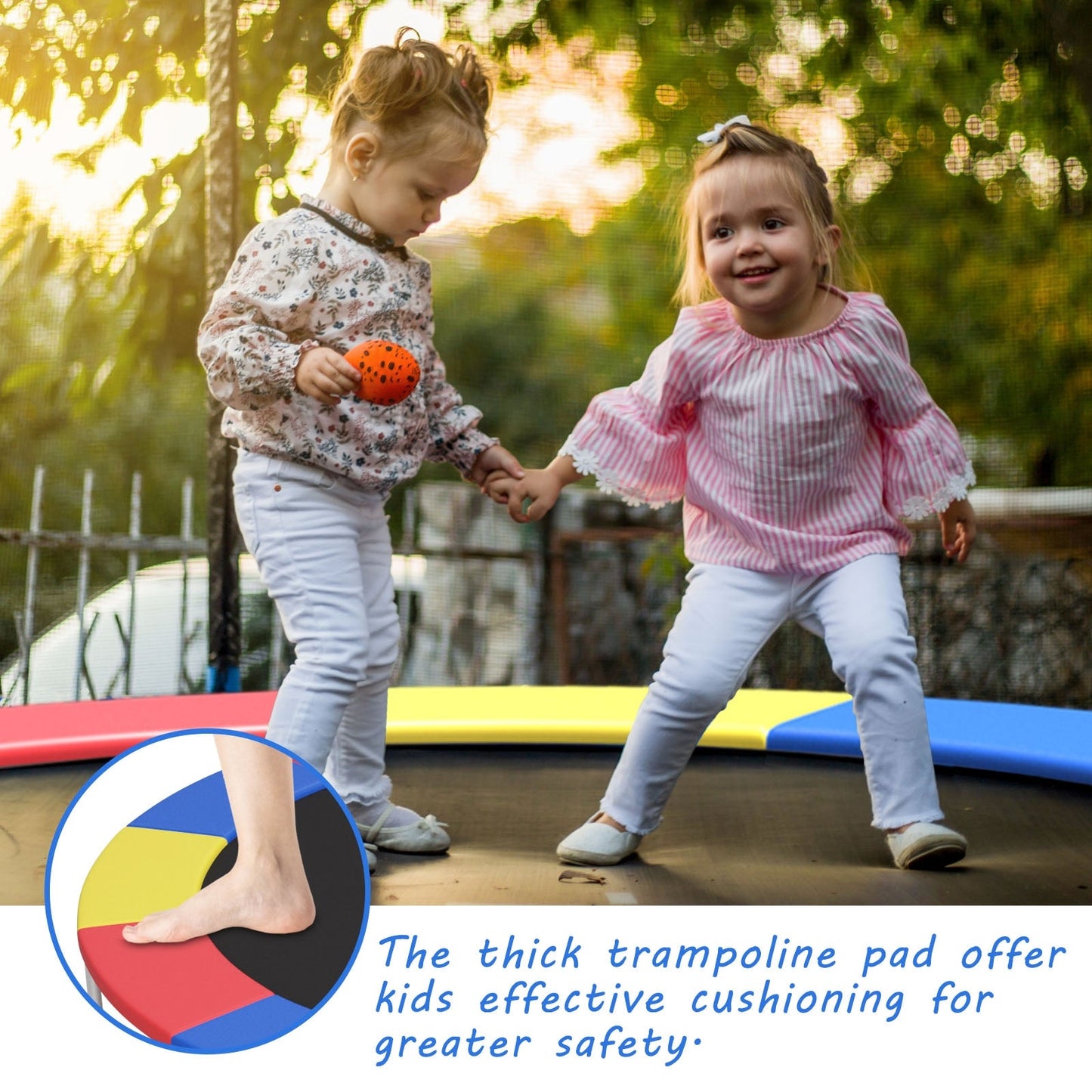 10 Feet Universal Trampoline Safety Pad DirectDeals multicolor cushion for trampolines on Tampa Home & Garden Store