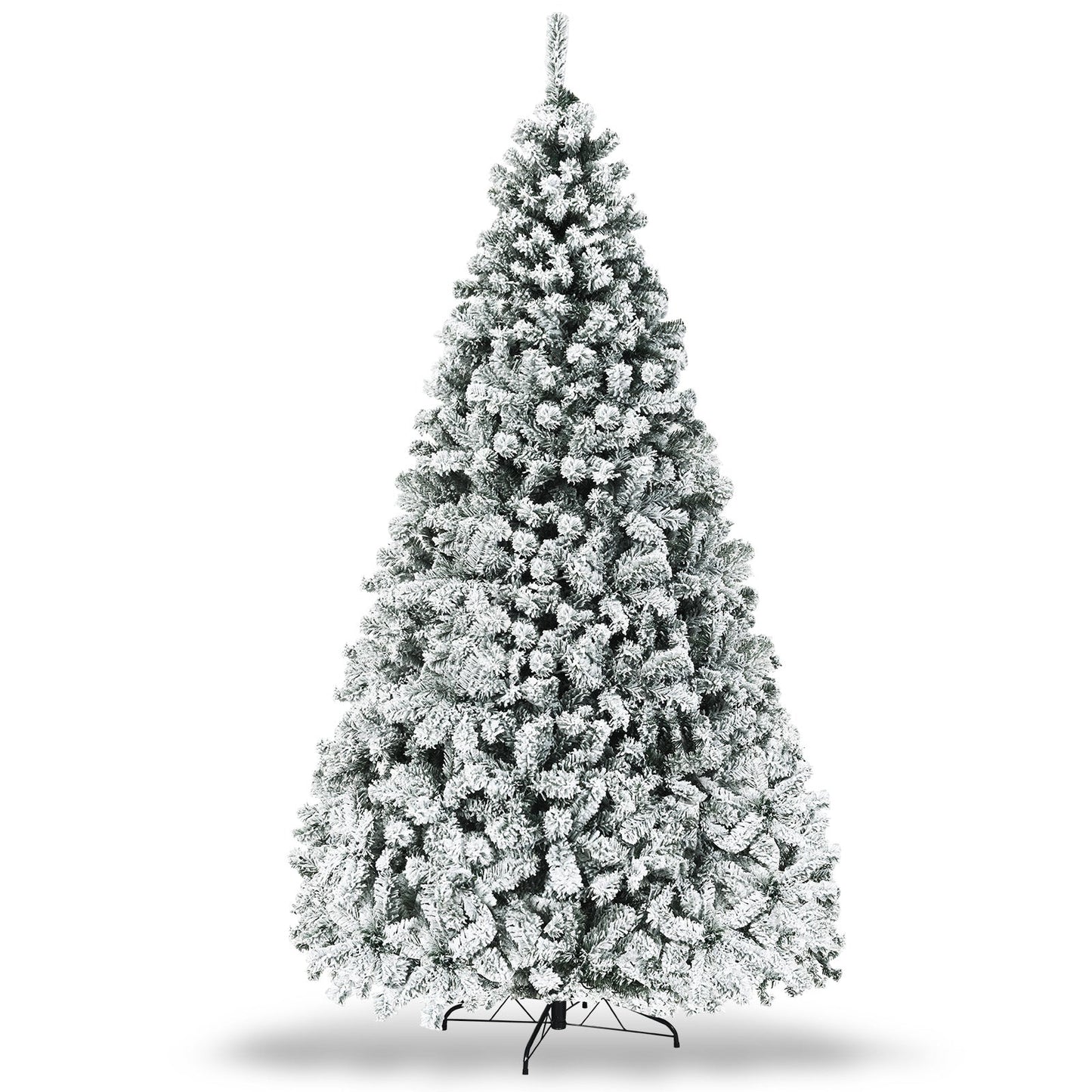 Árbol de Navidad artificial de bisagras con nieve, preiluminado, de primera calidad - 1,83 m