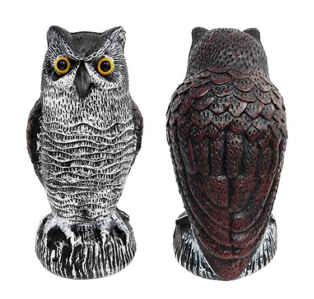 Owl Bird Repellent Decoy Set of 2 Realistic Garden Pest Deterrent - Tampa Home & Garden Store