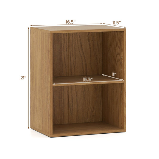 2-Cube Bookcase Floor Standing Open Bookshelf with 5-Position Adjustable Shelf - Tampa Home & Garden Store