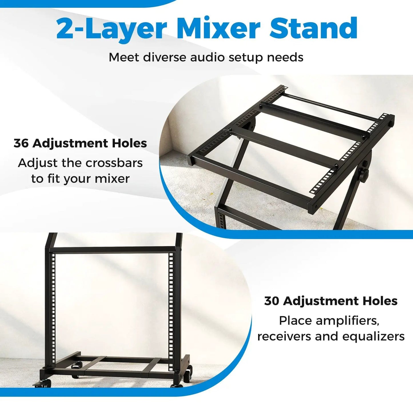 Two-layer rack mount with adjustable crossbars, black steel DirectDeals on Tampa Home & Garden Store