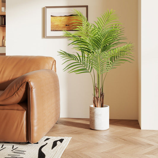 2 Pack 4.2 Feet Tall Artificial Palm Paradise Plant Large Fake Potted Tree-Green - Tampa Home & Garden Store