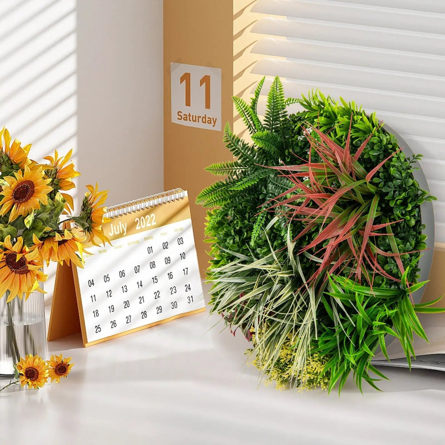 2 Pack Square Framed Artificial Foliage Wall Art - Tampa Home & Garden Store