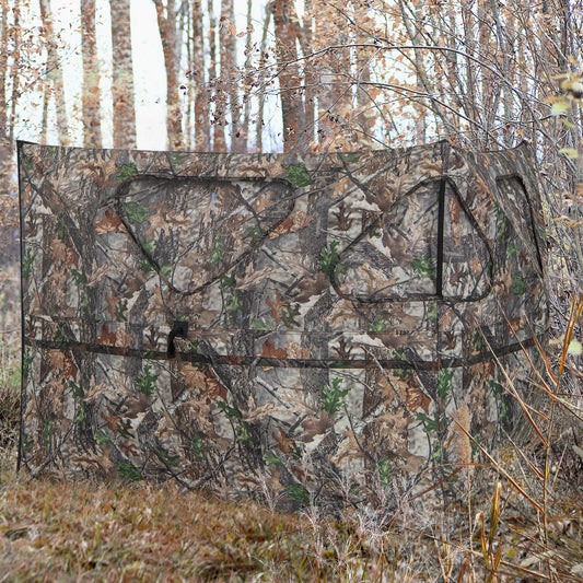 GemGear 2-panel hunting ground blind pop-up fence in woodland camouflage with 3 shoot-through ports on Tampa Home & Garden Store