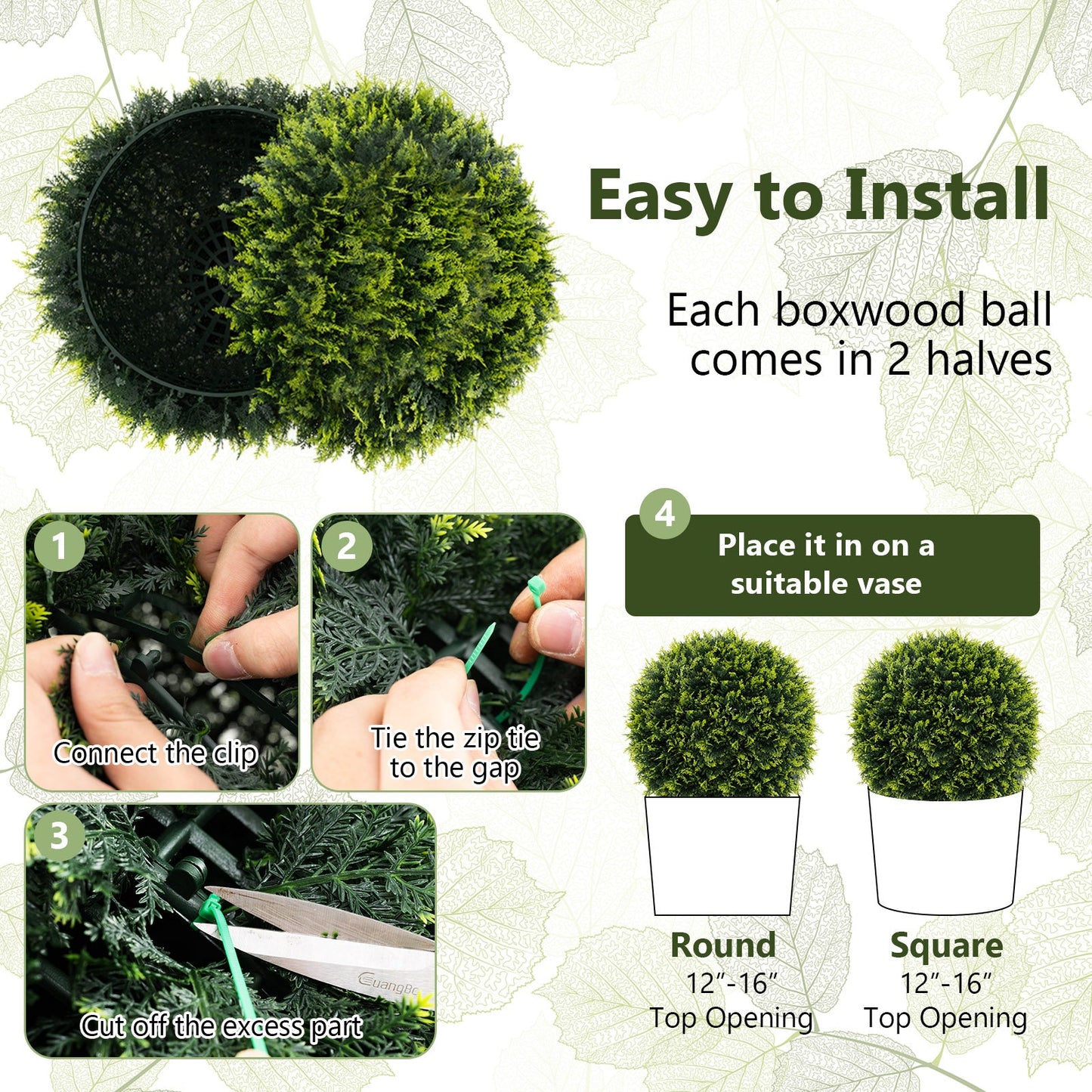 2 Piezas Bolas Decorativas Falsas de 18/22 Pulgadas para Interiores y Exteriores, para Patio, Jardín, Puerta Principal, Balcón y Jardín Trasero-M