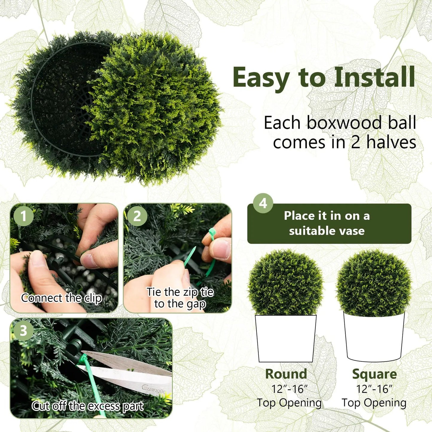 2 Pieces 18/22 Inches Indoor Outdoor Faux Decorative Balls for Patio Garden Front Door Balcony and Backyard-M - Tampa Home & Garden Store