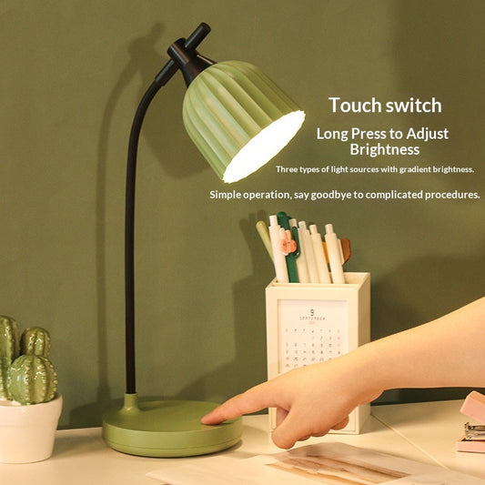 Stevvex desk lamp ST125112AYY, green shade, touch-activated LED, dimmable USB, 3 color modes on Tampa Home & Garden Store