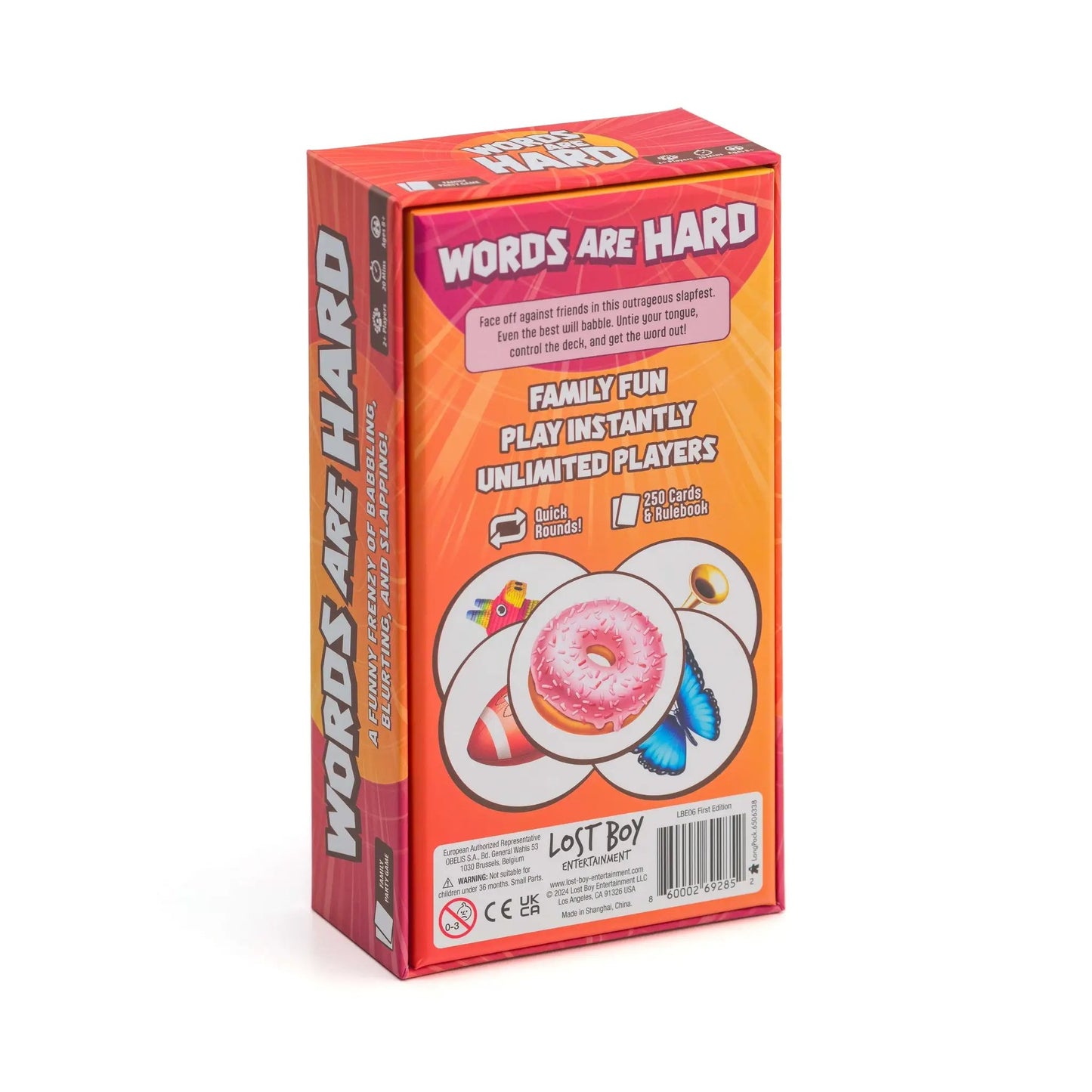 Words Are Hard Word Game by Lost Boy Entertainment, donut art on gradient, 250 cards on Tampa Home & Garden Store
