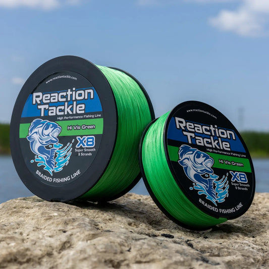 Reaction Tackle X8 braided fishing line spools, Hi Vis Green, 3-pack on Tampa Home & Garden Store