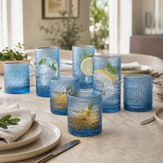 Textured Hobnail Lowball and Highball Set of 12