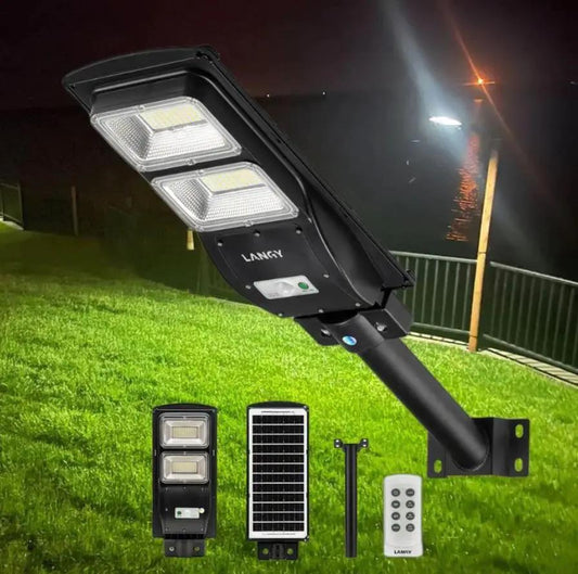 ES04 Series solar street light 60W 90W 120W Langy Solar Lights 4pc kit landscape lighting on Tampa Home & Garden Store