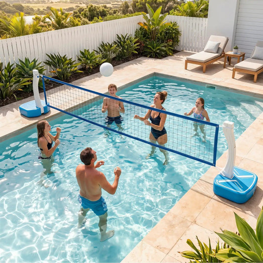 DirectDeals 2-in-1 pool game set with volleyball net and basketball hoop, weighted base on Tampa Home & Garden Store