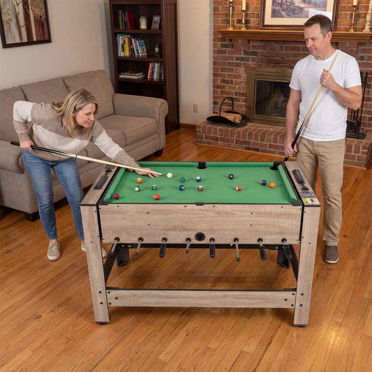 2 in 1 Swivel Game Table wood finish with green pool felt DirectDeals Flip Multi-Game Tables on Tampa Home & Garden Store