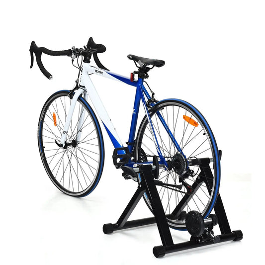 Folding Indoor Bike Trainer Stand for 26–28in wheels DirectDeals black steel frame on Tampa Home & Garden Store