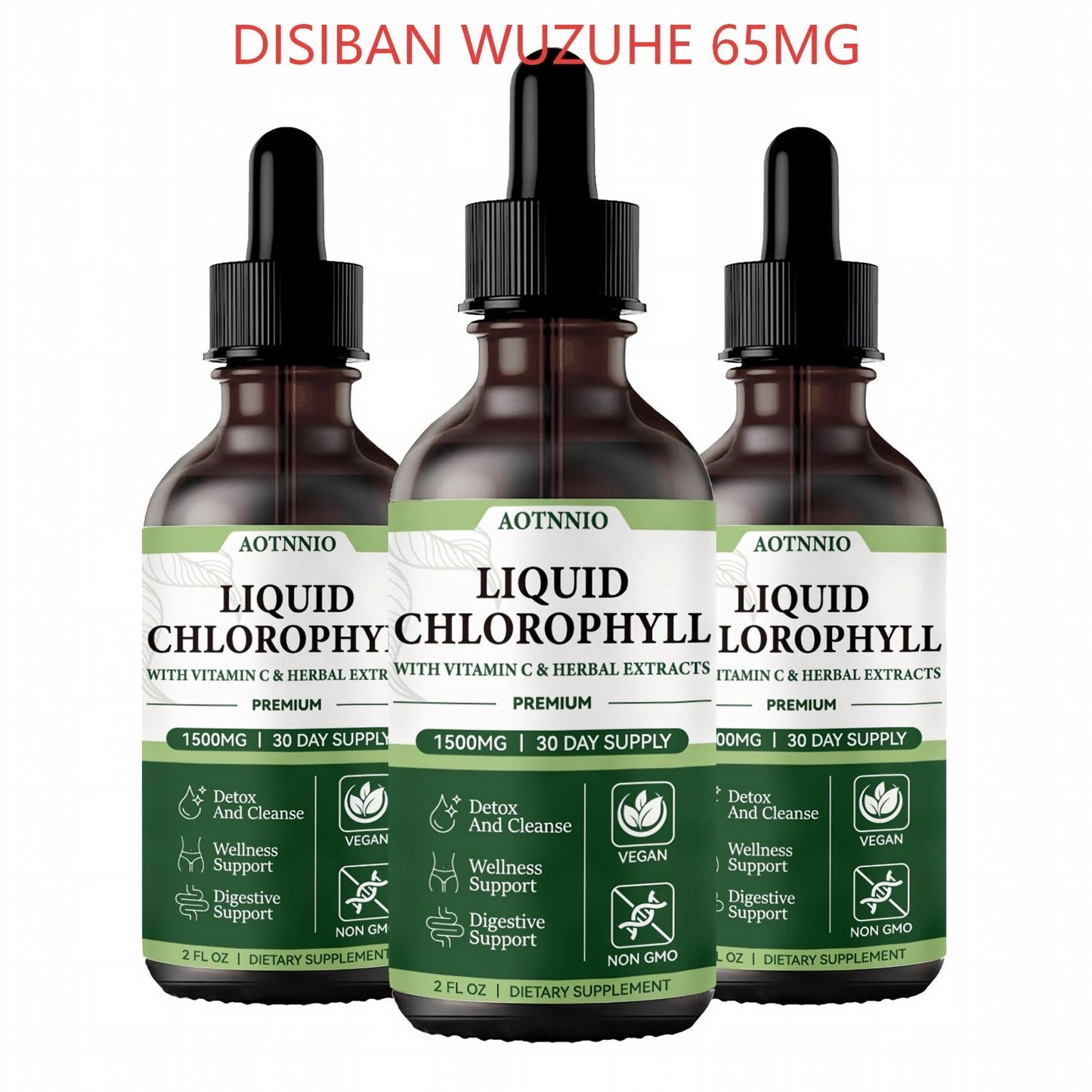 Perfecsy Liquid Chlorophyll trio of dropper bottles with green labels, vegan and non-GMO on Tampa Home & Garden Store