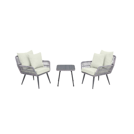 Modern Three Piece Outdoor Patio Conversation Set