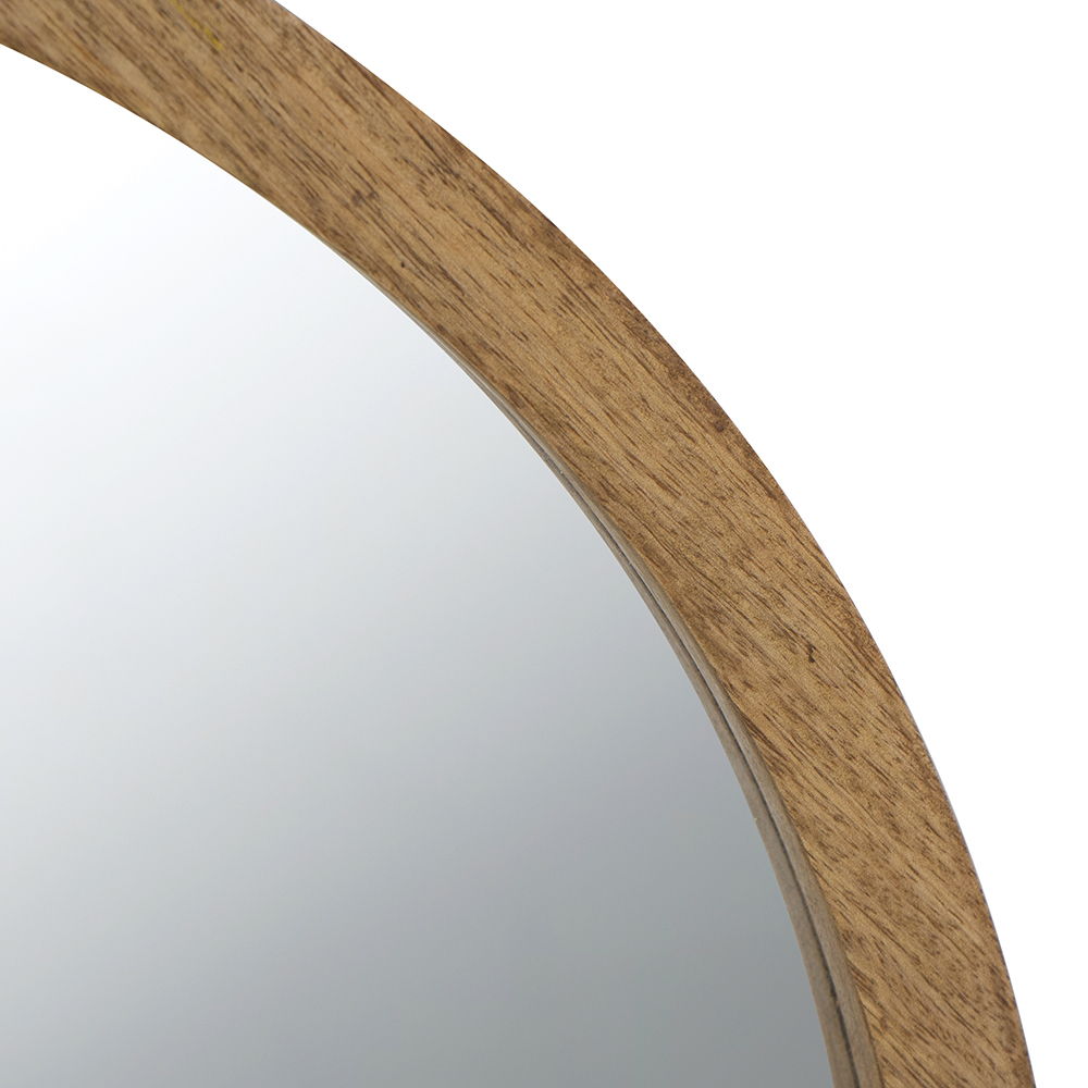 Circle wall mirror with natural oak wooden frame for living room by HouseOfZazla on Tampa Home & Garden Store