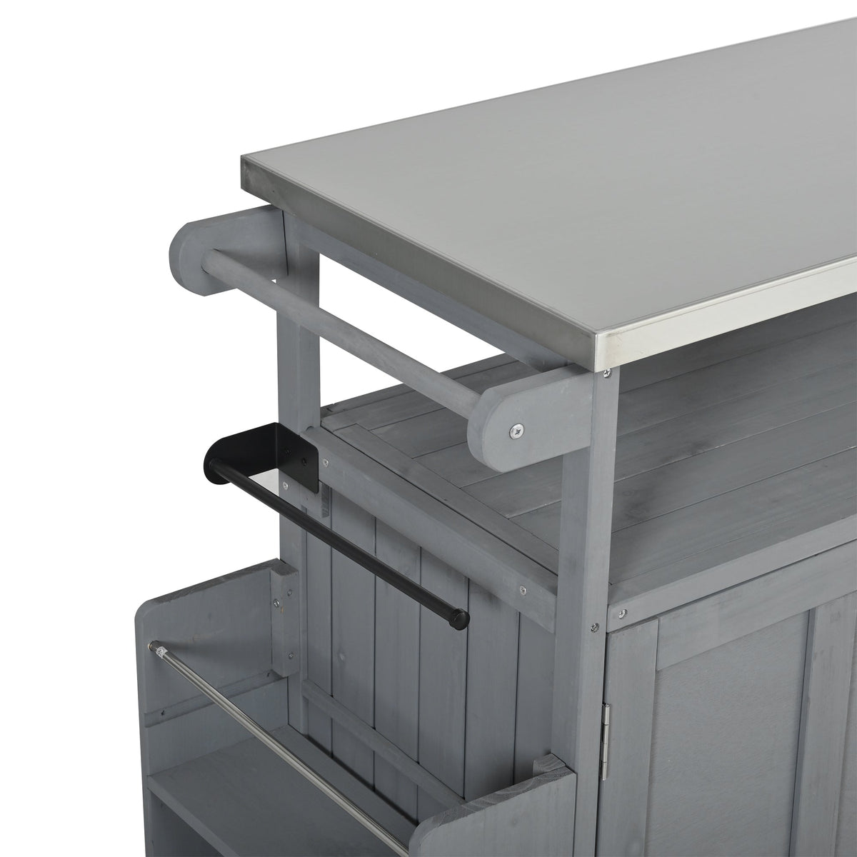 Foldable Outdoor Kitchen Island Cart gray metal by HouseOfZazla on Tampa Home & Garden Store