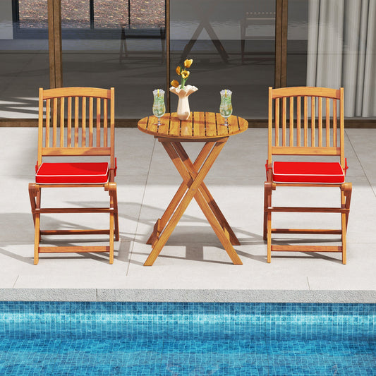 Outdoor Folding Chairs with Seat Cushions Set of 2 - Tampa Home & Garden Store