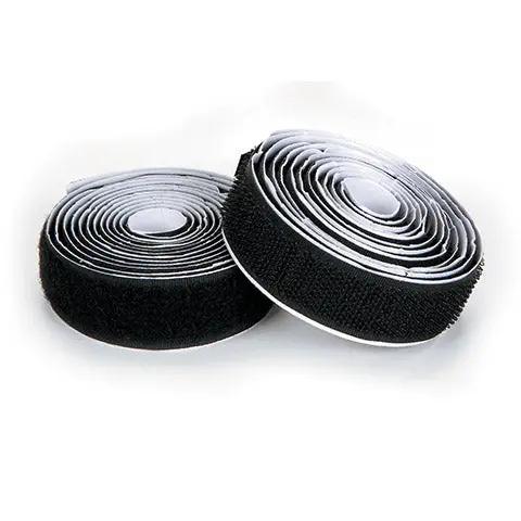 Three Quarter Inch Adhesive Hook and Loop Tape, two rolls, black interlock, adhesive-backed on Tampa Home & Garden Store