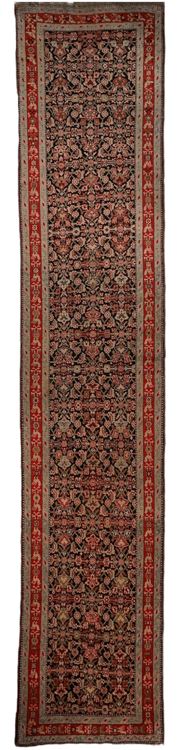 3’4” x 17’ Karabkah Antique Caucasian Wool on Wool Runner - Tampa Home & Garden Store
