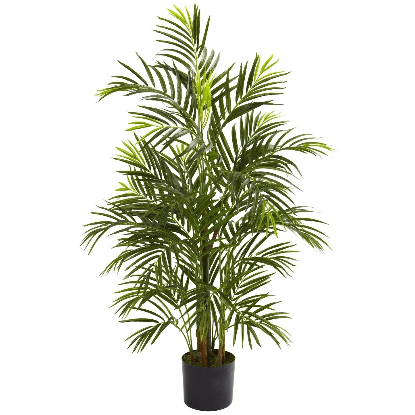 Areca Palm artificial tree UV resistant indoor outdoor with green fronds in black planter on Tampa Home & Garden Store