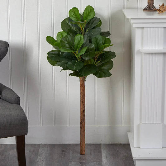 3.5 ft artificial fiddle leaf fig tree No Pot Nearly Natural with glossy green leaves on Tampa Home & Garden Store