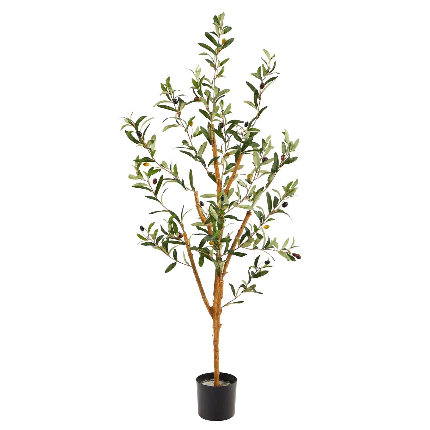 Mini 3.5' artificial olive tree in black pot Nearly Natural on Tampa Home & Garden Store